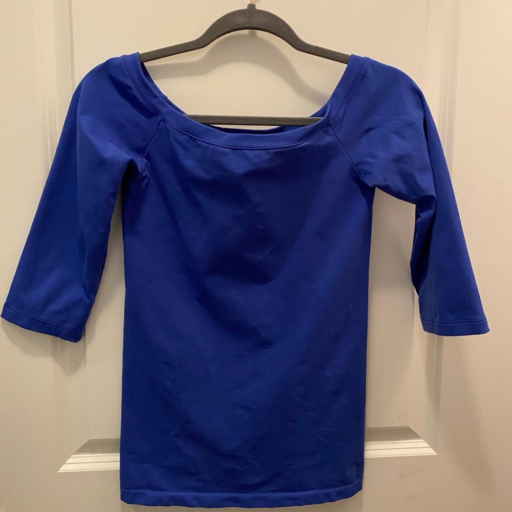 Royal Blue Quarter Sleeve Fitted Top